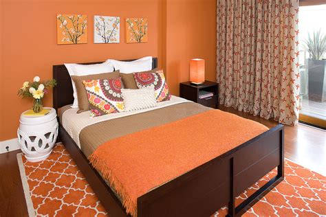 orange color bedroom ideas.